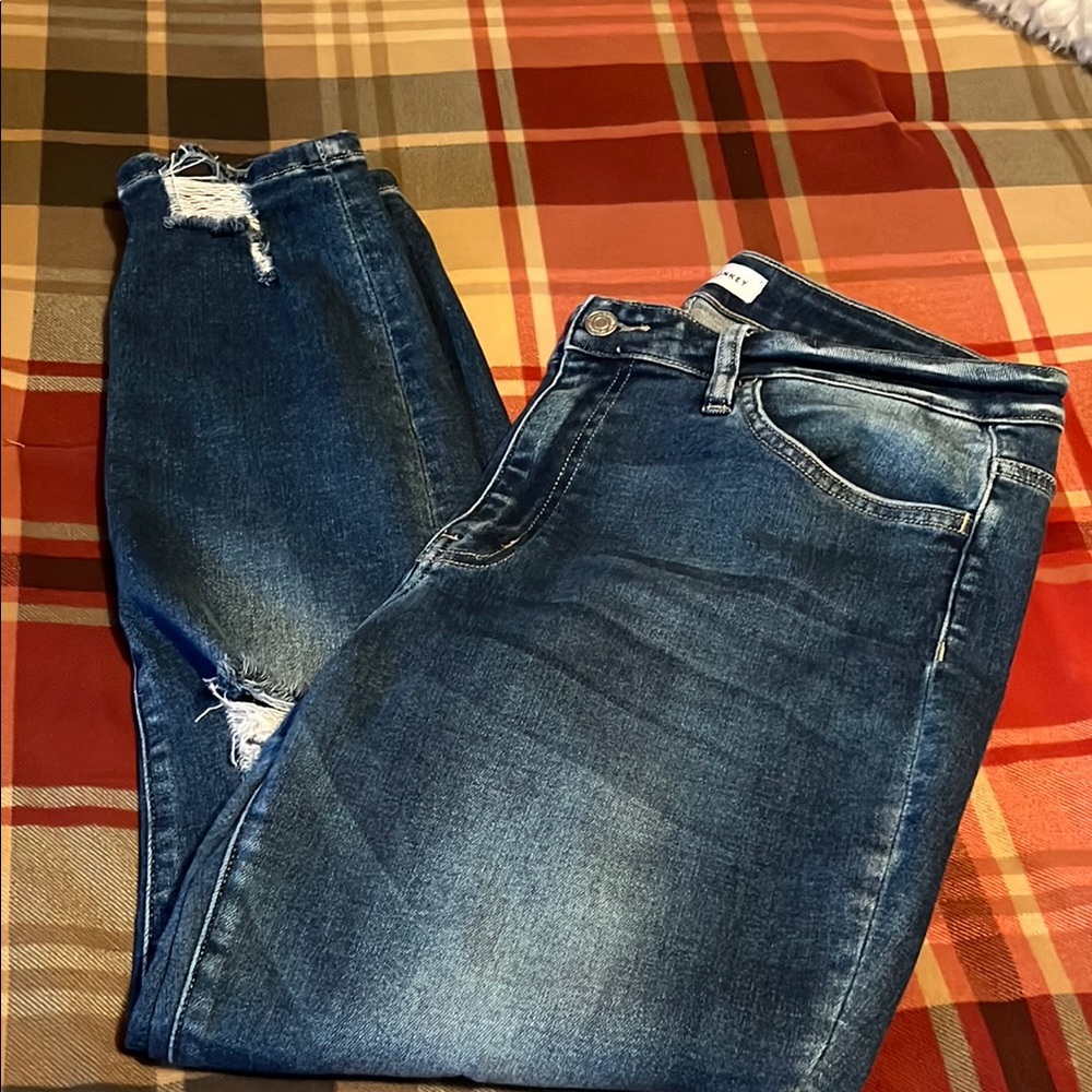 Flying Monkey Distressed Blue Jeans